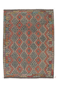  Kilim Afghan Old Style Rug 204X268 Authentic
 Oriental Handwoven Brown/Black (Wool, )