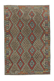  Kilim Afghan Old Style Rug 196X295 Authentic
 Oriental Handwoven Dark Green/Dark Brown (Wool, Afghanistan)
