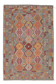 207X306 Kilim Afghan Old Style Rug Oriental Brown/Dark Red (Wool, Afghanistan)
