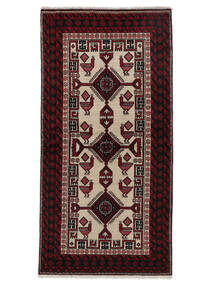  Baluch Rug 94X194 Authentic Oriental Handknotted White/Creme/Black (Wool, Persia/Iran)