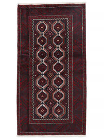95X179 Baluch Rug Oriental Black/Dark Red (Wool, Persia/Iran)