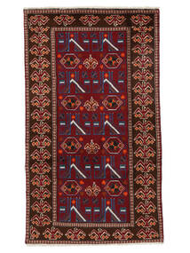 Baluch Rug Rug 93X160 Black/Dark Red (Wool, Persia/Iran)