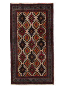  Baluch Rug 96X179 Authentic
 Oriental Handknotted Black/White/Creme (Wool, Persia/Iran)