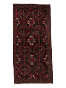  Baluch Rug 94X195 Authentic
 Oriental Handknotted Runner
 Black/Dark Red (Wool, )