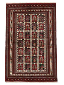  Turkaman Rug 133X201 Persian Wool Black/Dark Red Small 