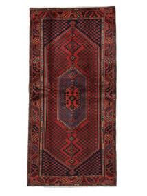  Hamadan Rug 106X212 Persian Wool Black/Dark Red Small 