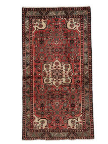  Hamadan Rug 108X202 Persian Wool Black/Dark Red Small 