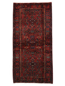 Hamadan Rug 104X214 Black/Dark Red (Wool, Persia/Iran)