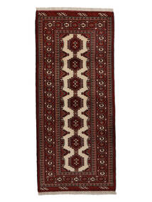Turkaman Rug Rug 85X193 Runner
 Black/Dark Red (Wool, Persia/Iran)