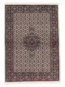 Moud Rug 105X146 Authentic Oriental Handknotted Black/Dark Brown (Wool/Silk, Persia/Iran)