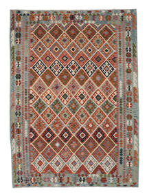  Kilim Afghan Old Style Rug 258X357 Authentic
 Oriental Handwoven Dark Brown/White/Creme Large (Wool, Afghanistan)