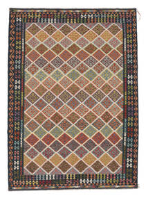 249X347 Kilim Afghan Old Style Rug Rug Authentic
 Oriental Handwoven Brown/Black (Wool, Afghanistan)