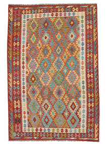  Kilim Afghan Old Style Rug 201X302 Authentic Oriental Handwoven Beige/Dark Red (Wool, Afghanistan)