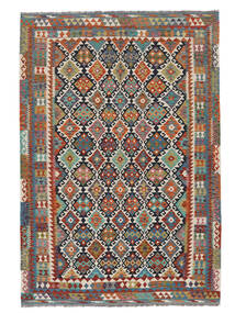  Kilim Afghan Old Style Rug 205X303 Authentic
 Oriental Handwoven Dark Brown/Dark Grey (Wool, Afghanistan)