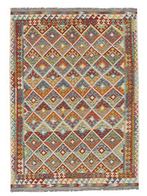  Kilim Afghan Old Style Rug 213X299 Authentic
 Oriental Handwoven Brown/Green (Wool, )