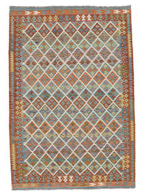  Kilim Afghan Old Style Rug 198X289 Authentic
 Oriental Handwoven Dark Grey/Dark Brown (Wool, Afghanistan)