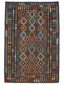 Kilim Afghan Old Style Rug Rug 201X293 Black/Brown (Wool, Afghanistan)
