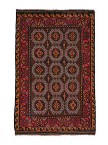  Afghan Vintage Kilim Rug 185X296 Vintage Wool Rug Black/Dark Red Rug 