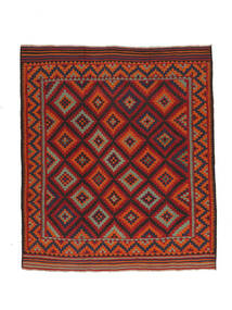  Afghan Vintage Kilim Rug 232X271 Vintage Wool Rug Dark Red/Black Large Rug 