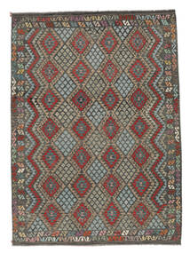  Kilim Afghan Old Style Rug 249X347 Authentic
 Oriental Handwoven Black/Brown (Wool, )