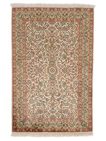  Kashmir Pure Silk Rug 72X128 Authentic
 Oriental Handknotted Dark Brown/White/Creme/Brown (Silk, India)