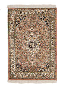  Kashmir Pure Silk Rug 63X93 Authentic
 Oriental Handknotted Dark Brown/White/Creme (Silk, India)
