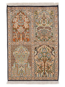  Kashmir Pure Silk Rug 65X93 Authentic Oriental Handknotted Brown/Orange (Silk, )
