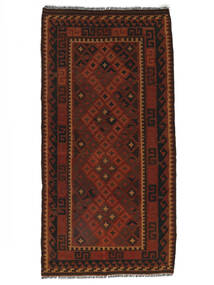  104X200 Afghan Vintage Kilim Rug Black/Dark Red Afghanistan 