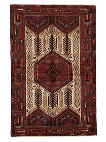  Persian Hamadan Rug 133X203 Black/Dark Red (Wool, Persia/Iran)