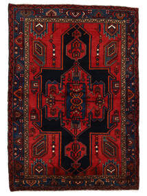  Hamadan Rug 147X205 Authentic Oriental Handknotted Black/Dark Red (Wool, )