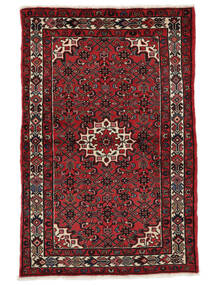  110X165 Hosseinabad Rug Black/Dark Red Persia/Iran 