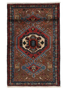  Hamadan Rug 80X122 Persian Wool Black/Dark Red Small 