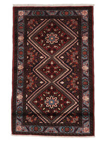  Persian Hamadan Rug Rug 78X125 Black/Dark Red (Wool, Persia/Iran)