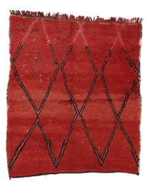  Berber Moroccan - Mid Atlas Vintage Rug 140X160 Authentic
 Modern Handknotted Dark Red/Black (Wool, )