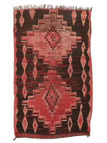  Berber Moroccan - Mid Atlas Vintage 153X240 Wool Rug Black/Dark Red Small Rug 