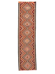  Herki Kilim Vintage Rug 93X347 Authentic
 Oriental Handwoven Runner
 Dark Brown/Black (Wool, Turkey)