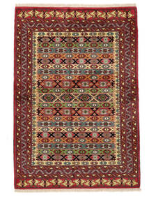  Turkaman Rug 137X194 Persian Wool Rug Dark Red/Black Small Rug 