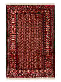  Turkaman Rug 84X124 Persian Wool Rug Black/Dark Red Small Rug 