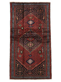  Hamadan Rug 105X192 Persian Wool Black/Dark Red Small 