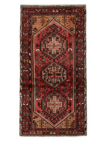 Hamadan Rug Rug 97X192 Black/Dark Red (Wool, Persia/Iran)