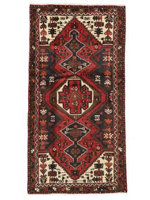Hamadan Rug 100X188 Black/Dark Red (Wool, Persia/Iran)