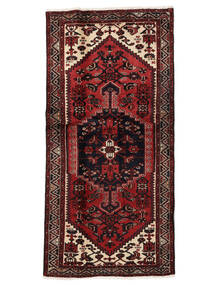  Oriental Hamadan Rug 95X200 Black/Dark Red (Wool, Persia/Iran)