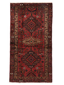  Hamadan Rug 99X188 Persian Wool Rug Black/Dark Red Small Rug 