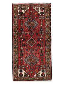  Hamadan Rug 88X175 Persian Wool Rug Black/Dark Red Small Rug 