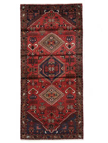  Hamadan Rug 98X215 Persian Wool Black/Dark Red Small 