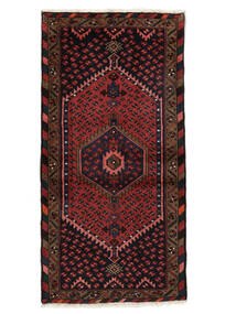 Hamadan Rug 76X150 Black/Dark Red (Wool, Persia/Iran)
