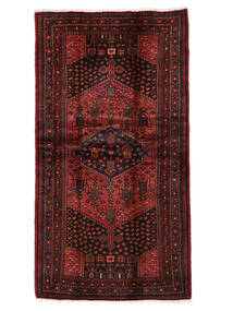  Hamadan Rug 108X201 Persian Wool Rug Black/Dark Red Small Rug 