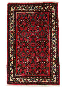  58X93 Hosseinabad Rug Rug Black/Dark Red Persia/Iran 