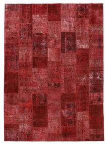  Patchwork Rug 258X356 Vintage Persian Wool Rug Dark Red/Black Large Rug 