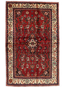 Nahavand Rug 134X211 Dark Red/Black (Wool, Persia/Iran)